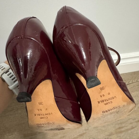 Repetto | Burgundy Mini Heel Mary Janes - Size EU 38 - Picture 9 of 16